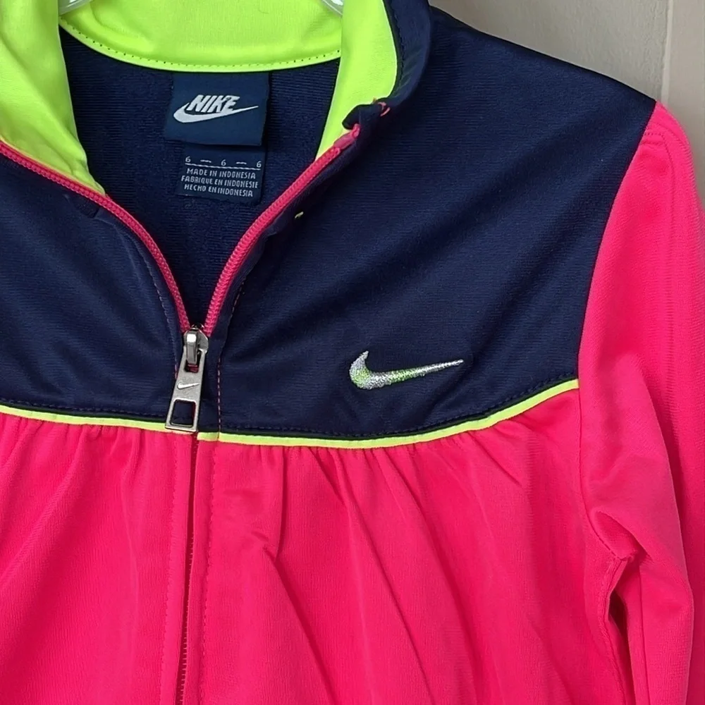 Brand New Nike Tracksuit Zip Up Jacket Track Pants Navy Blue Hot Pink Sporty - Picture 6 of 15